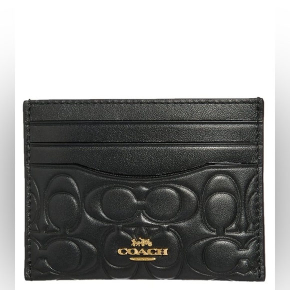 Coach Accessories - Coach Black Slim Wallet Card Case Holder In Signature Leather